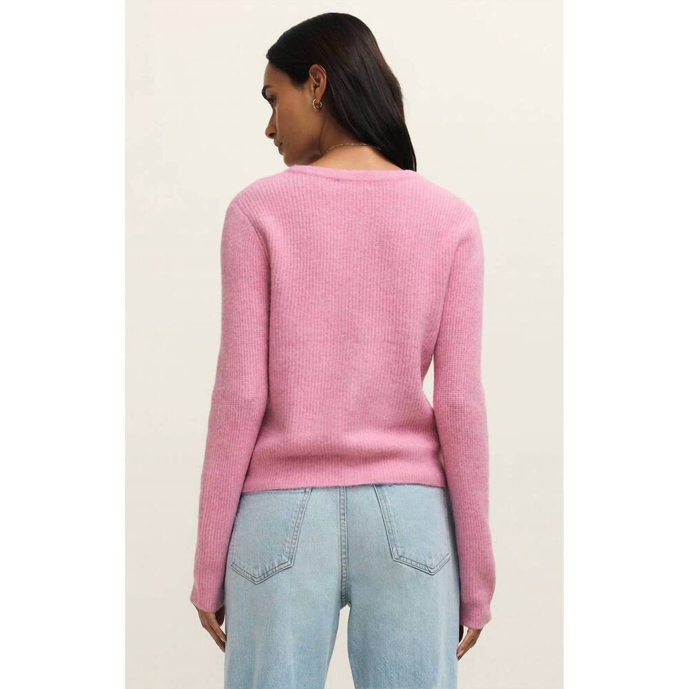 NEW Z SUPPLY medina cozy rib cardigan in pink crush - Picture 4 of 5
